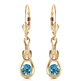 1.3 CTW 14K Solid Gold Elysian Blue Topaz Earrings