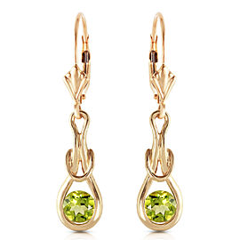 1.3 CTW 14K Solid Gold Elysian Peridot Earrings