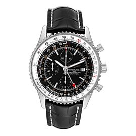 Breitling Navitimer World Black Dial Steel Mens Watch