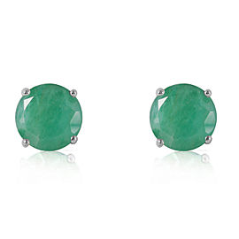 3.3 CTW 14K Solid White Gold She Be The One Emerald Earrings