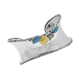 John Hardy Classic Chain Sterling Silver and 18K Yellow Gold and Rainbow Moonstone Bracelet