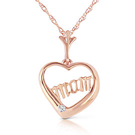 14K Solid Rose Gold Necklace withNatural Diamond