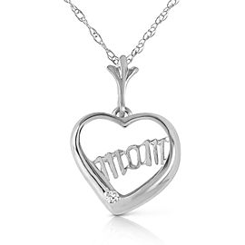 0.01 CTW 14K Solid White Gold Best Friends Diamond Necklace