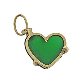 Pomellato Frosted Chrysoprase Gold Heart Pendant
