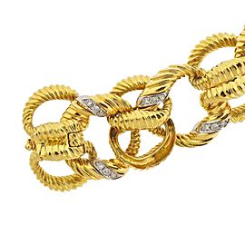 Tiffany & Co Schlauberger Diamond Platinum Gold Earrings