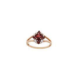 18k Rose Gold Garent and Diamond Ring