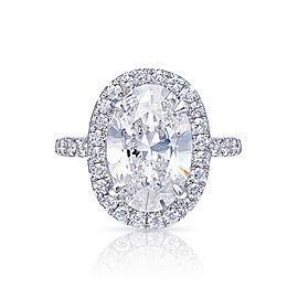 Helena Carat Oval Cut Earth-Mined Diamond Engagement Ring in White Gold. GIA Certified