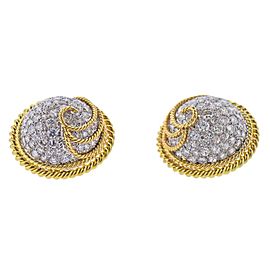 Tiffany & Co. Schlumberger Diamond Gold Platinum Earrings