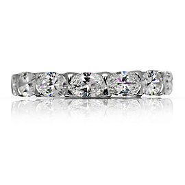 3 CARAT OVAL CUT DIAMOND ETERNITY BAND IN 18K WHITE GOLD U SHAPED SHARED PRONG 20 POINTER BY MIKE NEKTA