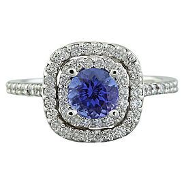 1.30 Carat Tanzanite 14K White Gold Diamond Ring