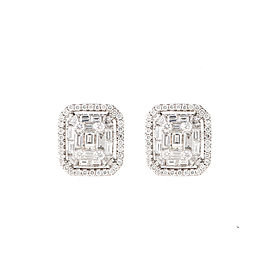 Mosaic Collection 18K White Gold Diamonds Earrings