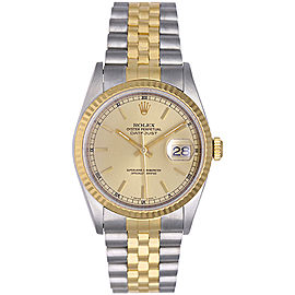 Rolex Datejust 16233 Stainless Steel and 18K Yellow Gold 36mm Mens Watch