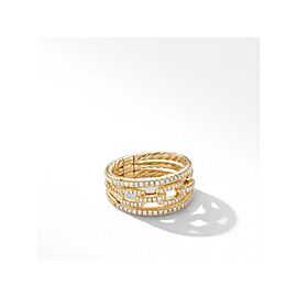 David Yurman Stax Three-Row Chain Link Ring