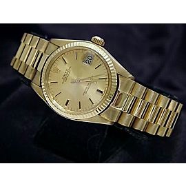Mid Size Rolex 18K Yellow Gold Datejust President Champagne 6827