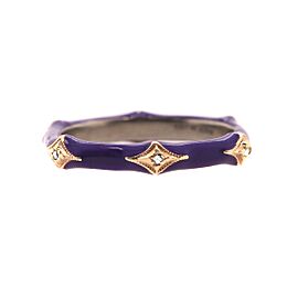 Armenta Rose World 14k Gold and Purple Enamel Stacking Ring