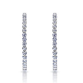True Carats Round Brilliant Lab Grown Diamond Hoop Earrings in 14k White Gold