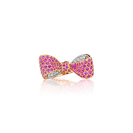 Bow Pink Sapphire & Diamond Ring