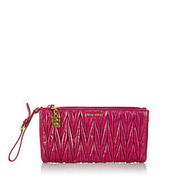 Miu Miu Matelasse Leather Clutch Bag