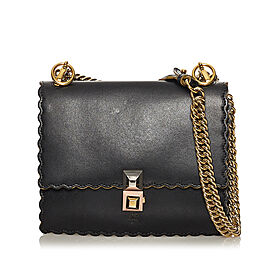 Fendi Kan I Leather Crossbody Bag