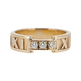 Tiffany & Co. Atlas 18K Rose Gold and Diamond Band Ring Size 6