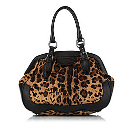 Dolce&Gabbana Leopard Print Canvas Shoulder Bag