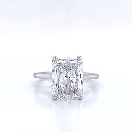 True 4 Carat Cushion Cut Lab Grown Diamond Engagement Ring IGI Certified Solitaire