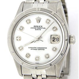 Mens Rolex Stainless Steel Date White MOP Diamond 15010