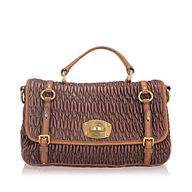 Miu Miu Matelasse Leather Satchel