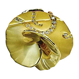 Carrera y Carrera 18K Yellow Gold & Diamond Flower Ring Size 6.75