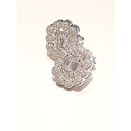 White Gold Diamond Flower Earrings