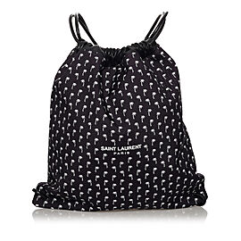 Saint Laurent Teddy Drawstring Nylon Backpack
