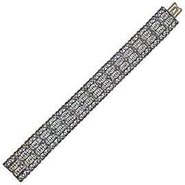 Mario Buccellati Rose Cut Diamond Silver Gold Bracelet