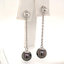 Tahitian Pearl 14k Gold Earrings Certified $899 013380
