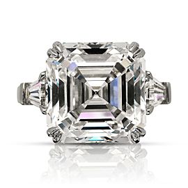 13 CARAT ASSCHER CUT G COLOR VVS2 CLARITY DIAMOND ENGAGEMENT RING PLATINUM GIA CERTIFIED 12 CT G VVS2 BY MIKE NEKTA
