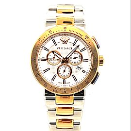 VERSACE Chronograph Quartz 45mm 2 Tone Watch