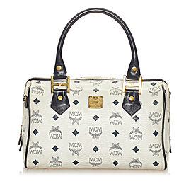 MCM Visetos Leather Boston