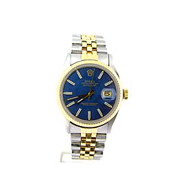 Mens Rolex Two-Tone Datejust Blue 16013