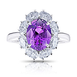 David Gross Oval Purple Sapphire and Diamond Ring