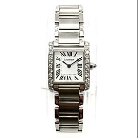 CARTIER TANK FRANCAISE Quartz 20mm Steel 0.71TCW DIAMOND Watch