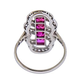 Platinum Ruby Diamond Ring
