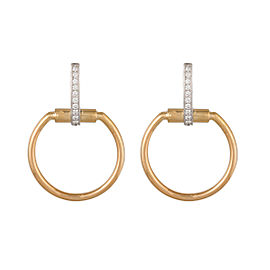 Roberto Coin Classic Parisienne 18K Yellow Gold 0.2ct Diamond Hoop Earrings