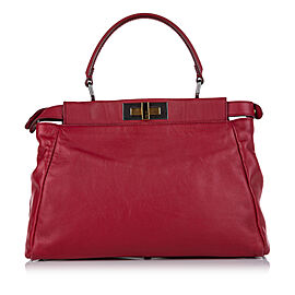 Fendi Medium Peekaboo Leather Satchel