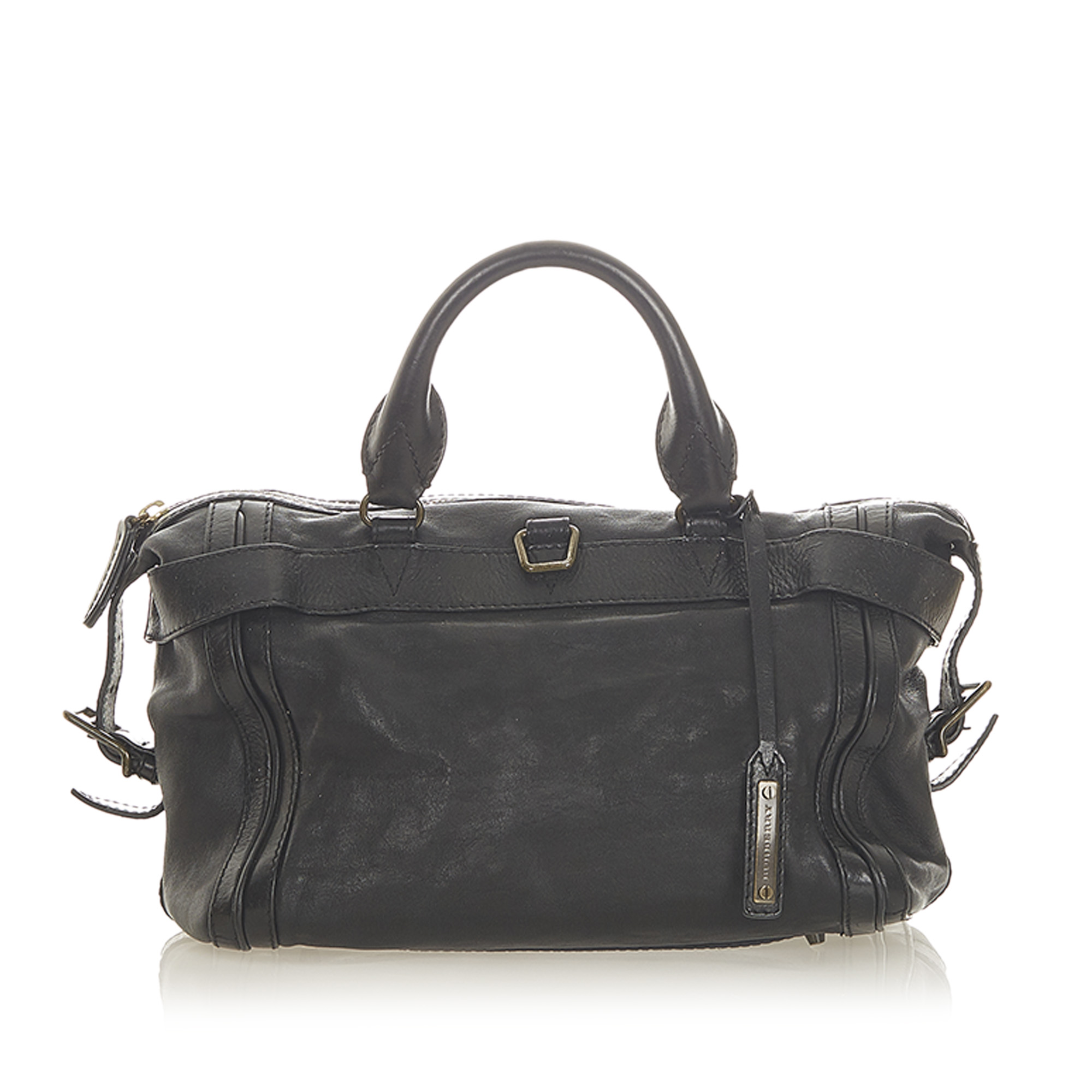 Burberry Leather Boston Bag