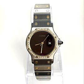 CARTIER SANTOS OCTAGON 25mm Automatic 2 Tone DIAMOND Watch 
