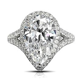 7 CARAT PEAR SHAPE E COLOR INTERNALLY FLAWLESS CLARITY DIAMOND ENGAGEMENT RING PLATINUM GIA CERTIFIED 5 CT E IF BY MIKE NEKTA