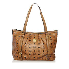 MCM Visetos Leather Tote Bag