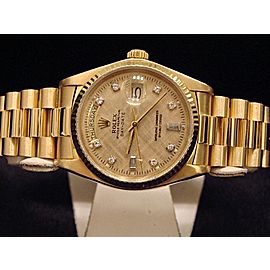 Mens Rolex 18K Gold Day-Date President Champagne Diamond 18038