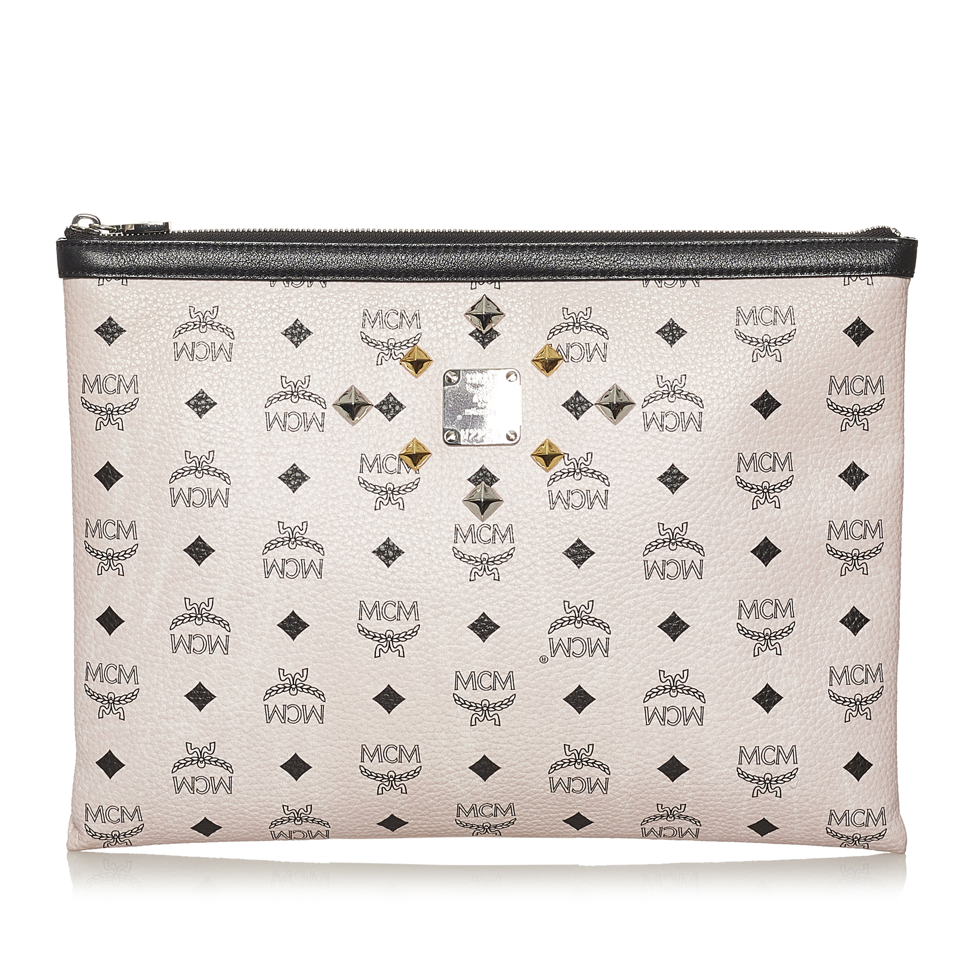 MCM Visetos Leather Clutch Bag