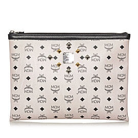 MCM Visetos Leather Clutch Bag