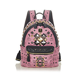 MCM Visetos Stark Leather Backpack